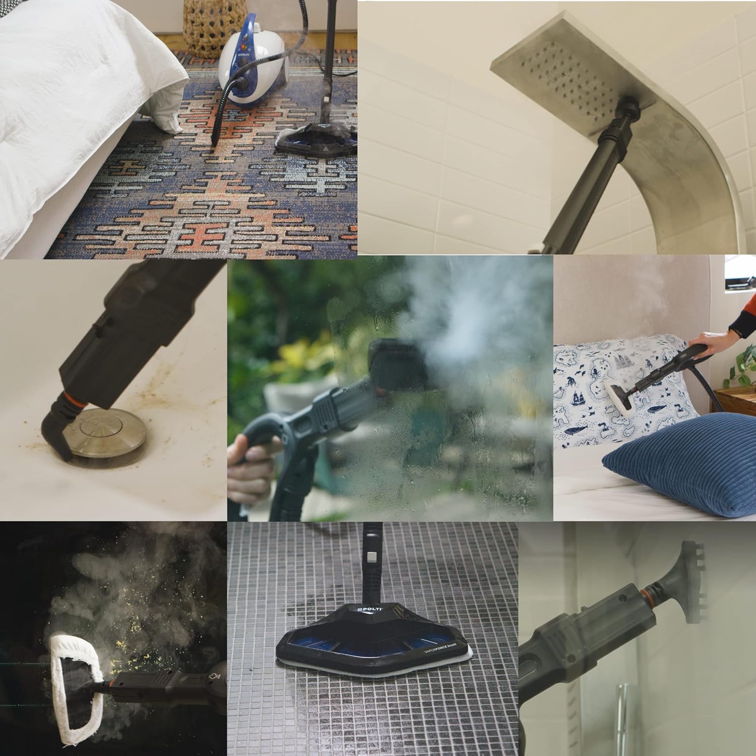 POLTI Vaporetto Smart Steam Mop and Steam Cleaner for Cleaning and Sanitizing with 12 Attachments Works for Tile Floor with Grout, Carpet, Car Detailing, Hardwood, & Furniture 1 Year Warranty