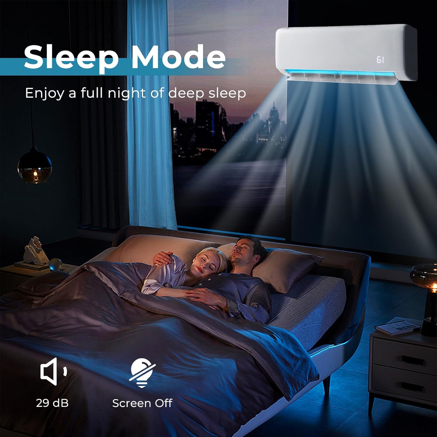 KOTEK 18000 BTU Mini Split AC/Heating System, Energy Star 21 SEER2 Inverter Ductless AC Unit, Cool Up to 1250 Sq.Ft, Air Conditioner w/1.5 Ton Heat Pump/Installation Kit(18000 BTU, 208-230V, 21 SEER2)