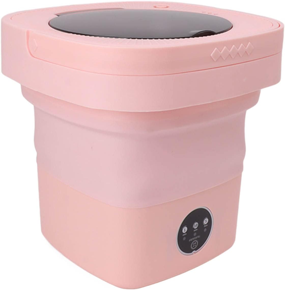 Zerone 6.5L Mini Washer, Portable Washing Machine Folding Portable Automatic Deep Wash and Spin Dry Washer with Water Tube 100?240V for Socks,Towels ()