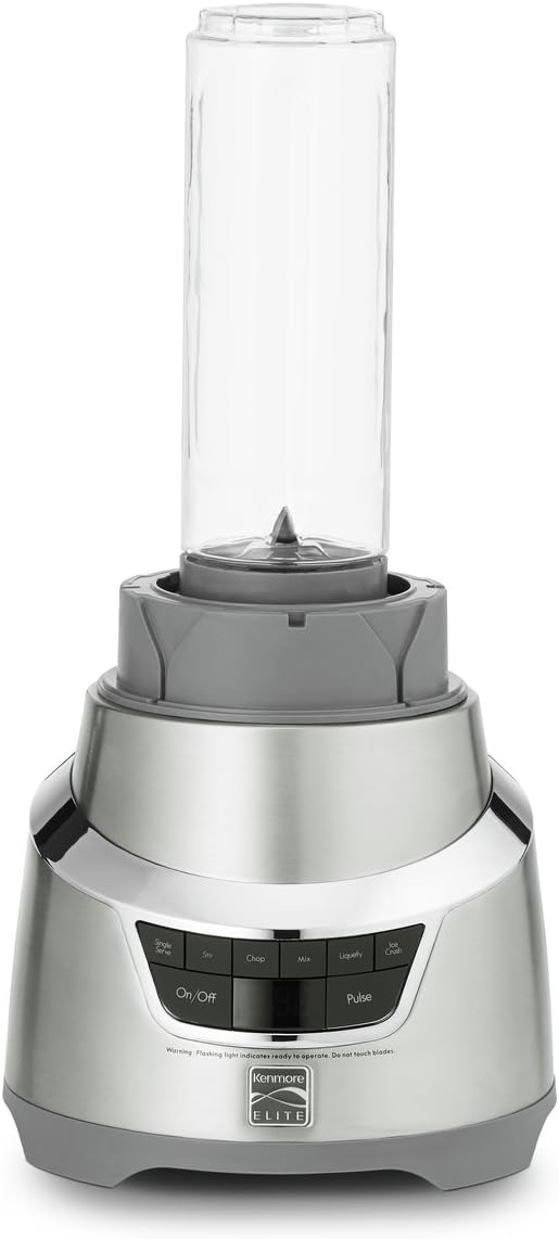 Kenmore Elite 76773 1.3 Horsepower Blender with Single Serve Cup in Stainless Steel