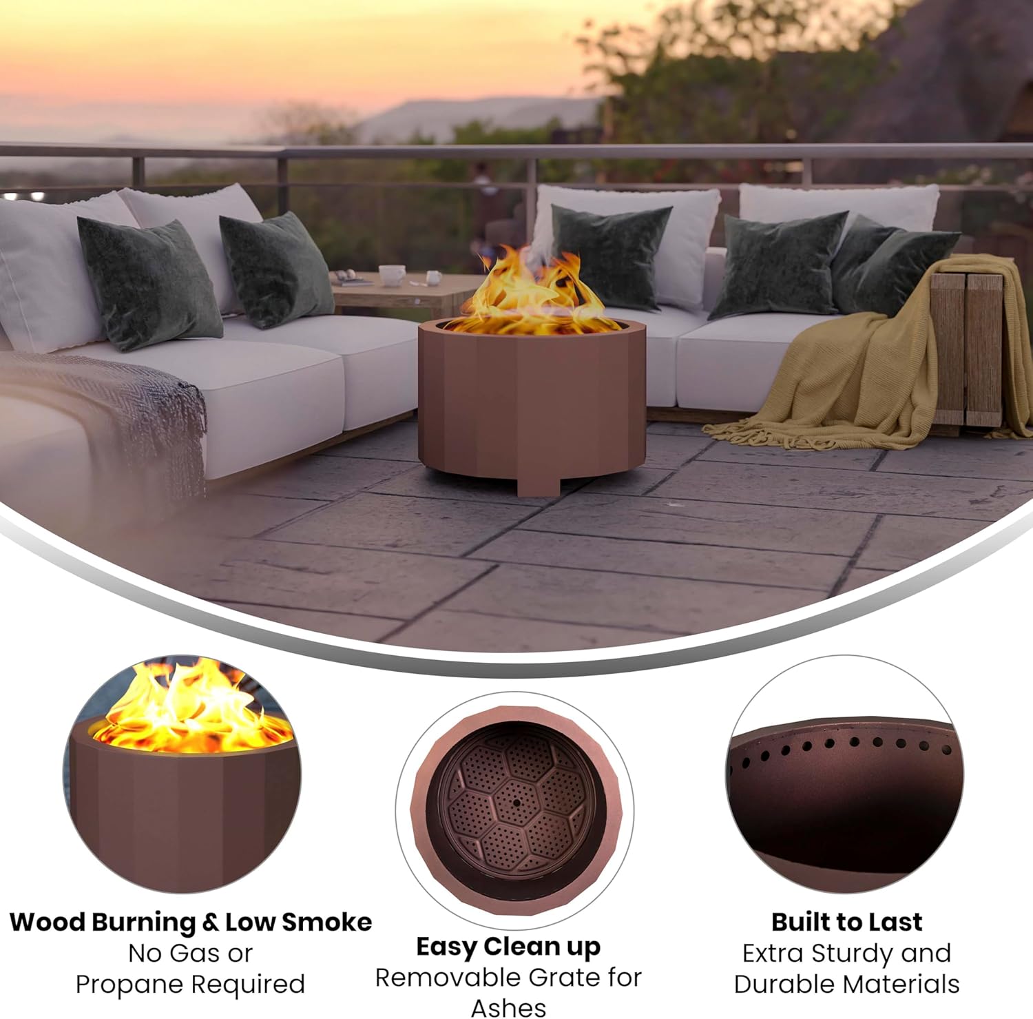 EMMA + OLIVER Hestia Portable Smokeless Firepit - 27