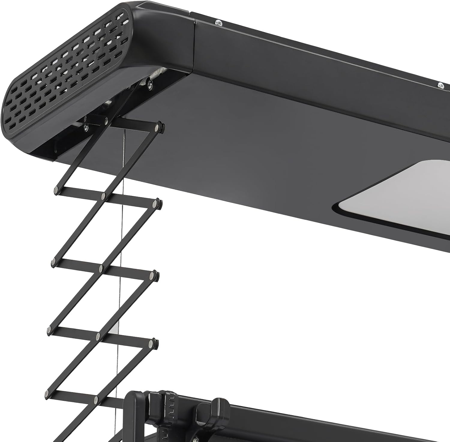 Electric Retractable Airing Rack, Ceiling Mounted Clothes Drying Rack, Retractable Clothesline, Vertical Laundry Drying Rod with LED Light & Remote, 110V 24W, Black