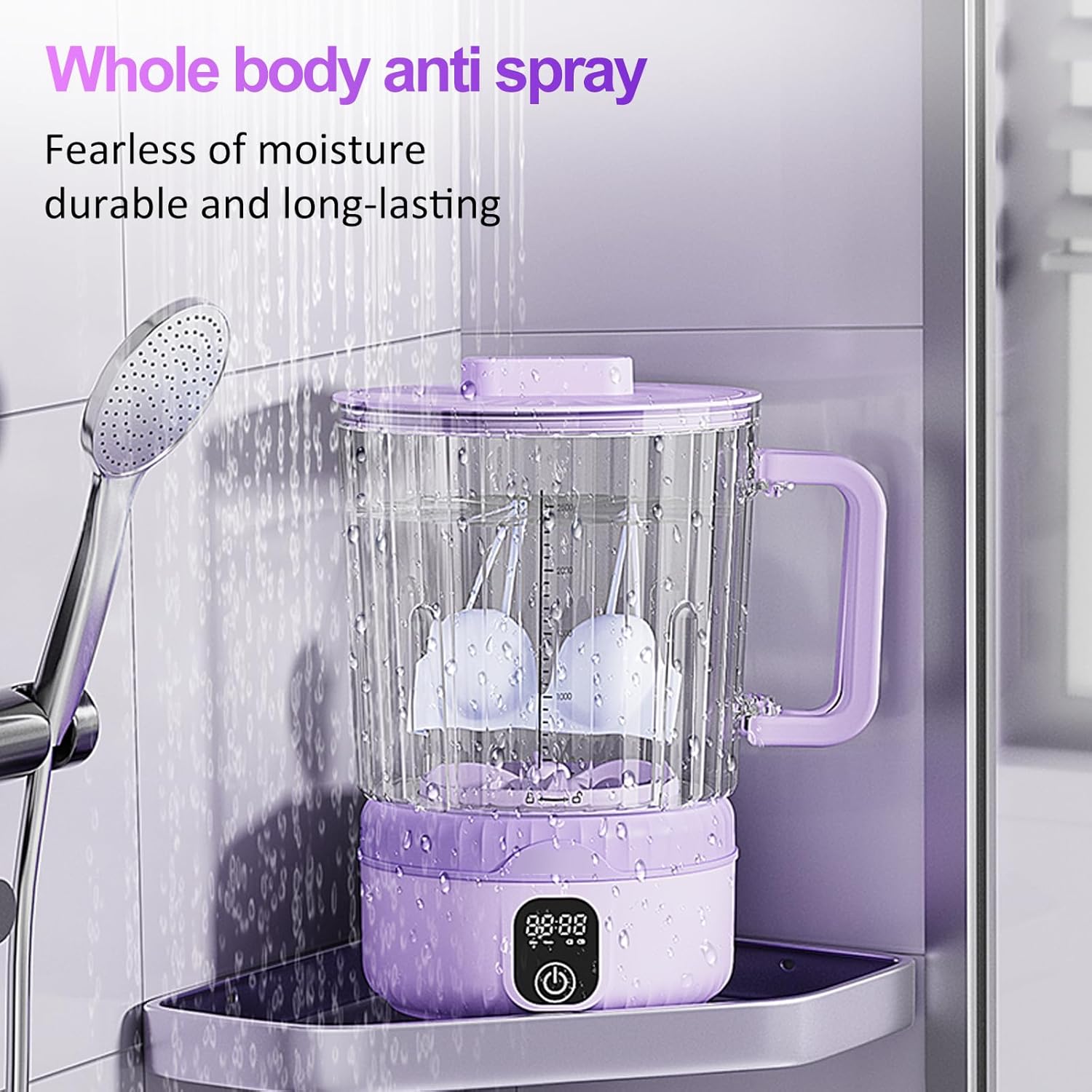 Underwear Washing Machine, Upgrade 2.5L Handle Portable Small Mini Washing Machine for Underwear & Small Clothes, Rechargeable Travel Laundry Washer With Deep Cleaning, for Apartments, Dorms, RVs