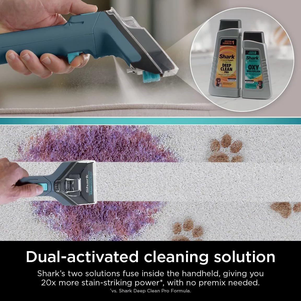 Shark CarpetXpert with Stain Striker, Upright Carpet, Area Rug & Upholstery Cleaner (Renewed) (Navy)