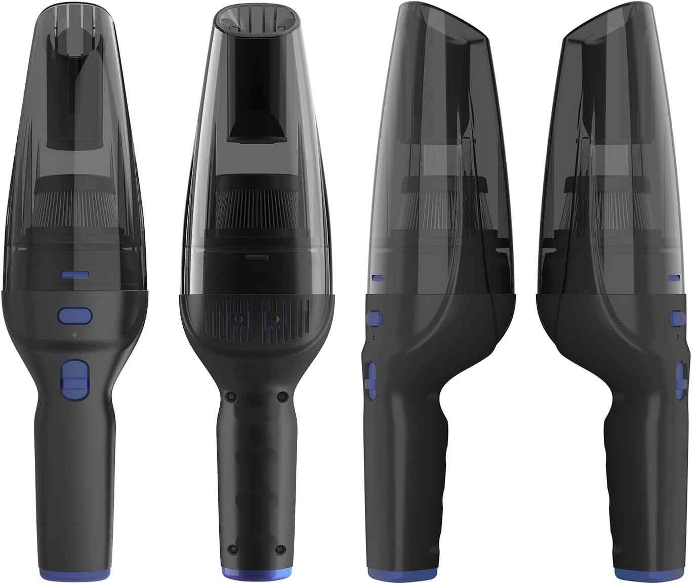 SEALON GV08 Handheld Rechargeable Car Vacuum Cleaner, 10KPa Vacuum Cleaner and Air Duster, High Power Hand Held Vacuum with LED Light and Multi-Nozzles for Car, Home, Office, Pet （Blue 4 Pack）