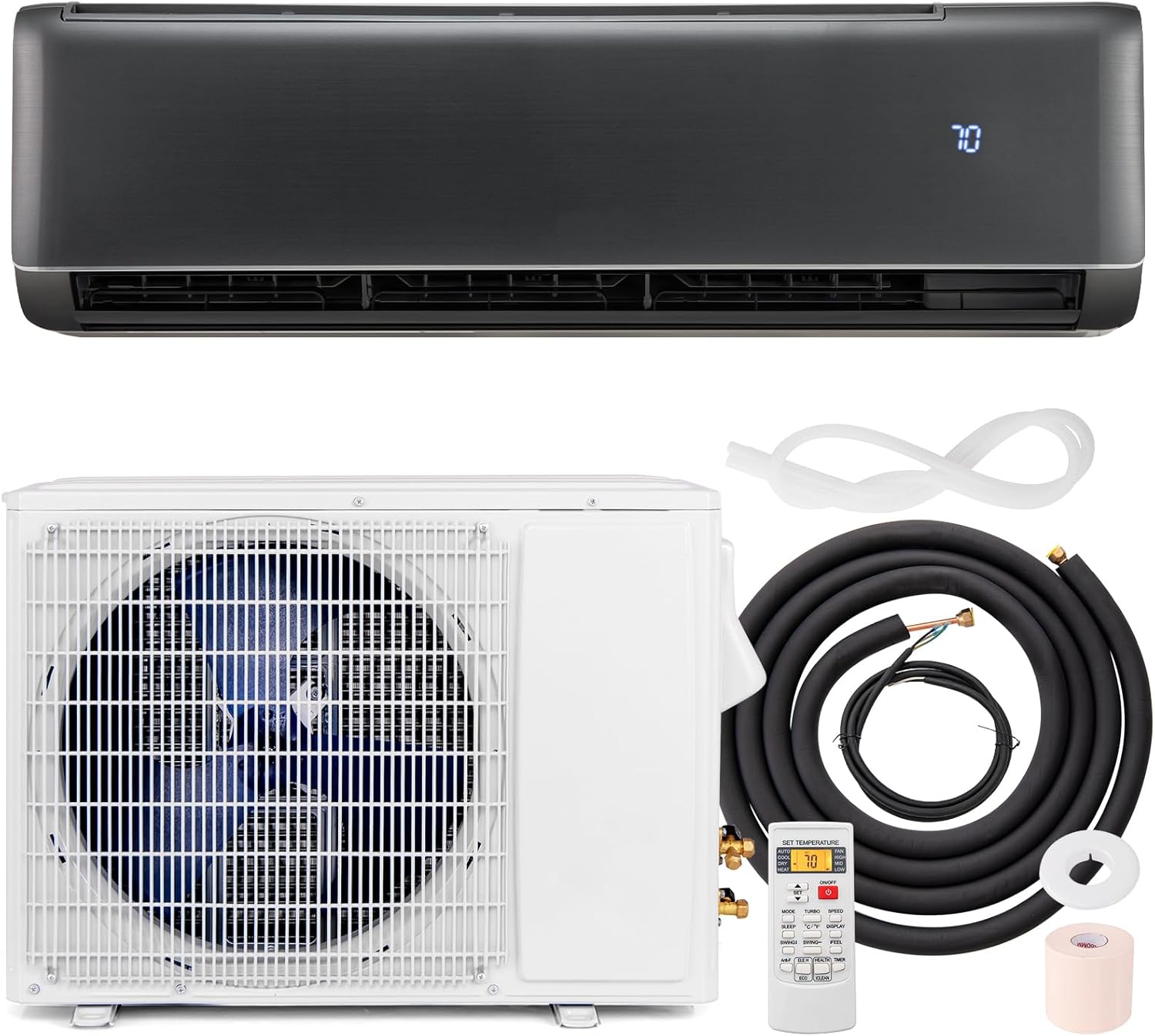 DORTALA 18000 BTU Mini Split Air Conditioner & Heater, 21 SEER2 208-230V Pre-Charged Inverter Heat Pump System, Wall Mounted Ductless AC Unit with Remote