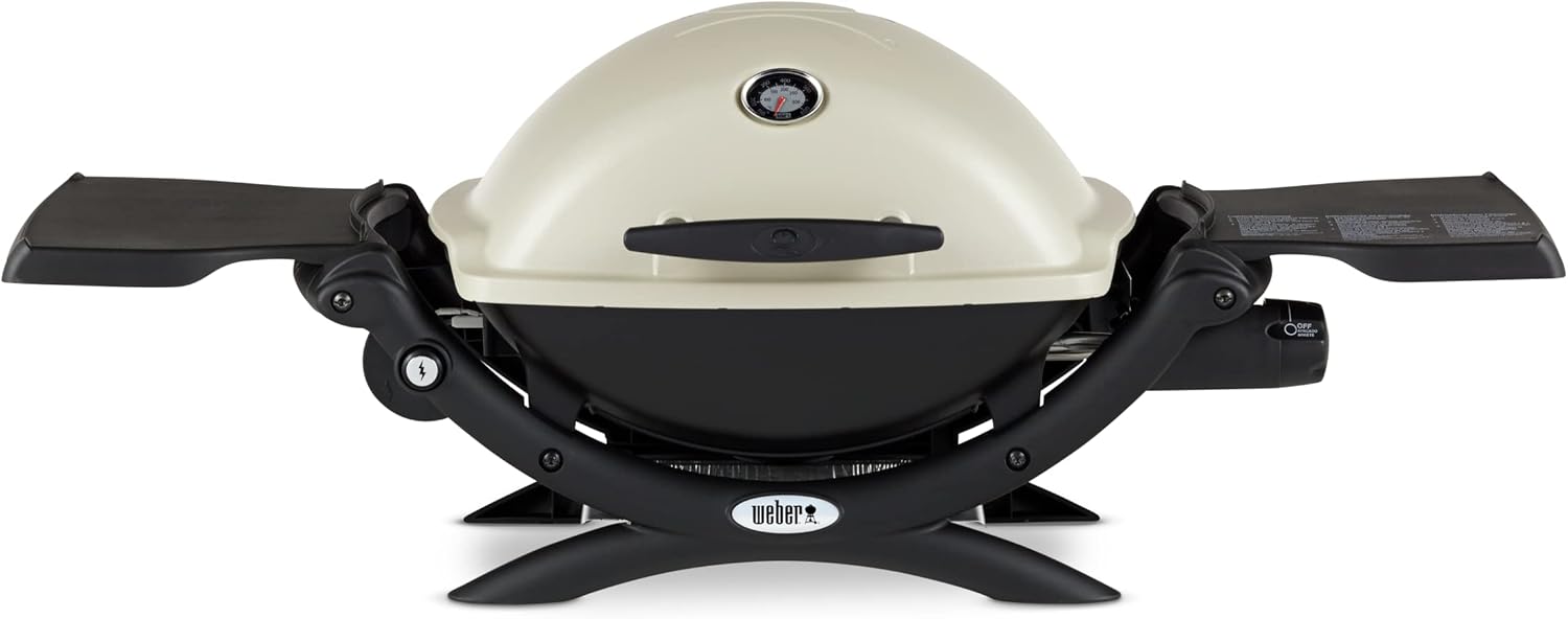 Weber Q1200 Liquid Propane Portable Gas Grill for Travel and Camping, 1 Burner, Titanium