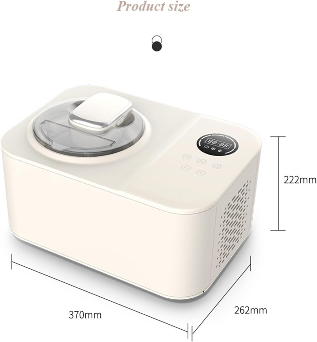 Ice Cream Maker Ice Cream Machine Household Small Automatic Refrigeration Cone Popsicle Maker LCD Display 1200ML Large Capacity Table Top Ice Cream Machine，Fun Kitchen Appliance