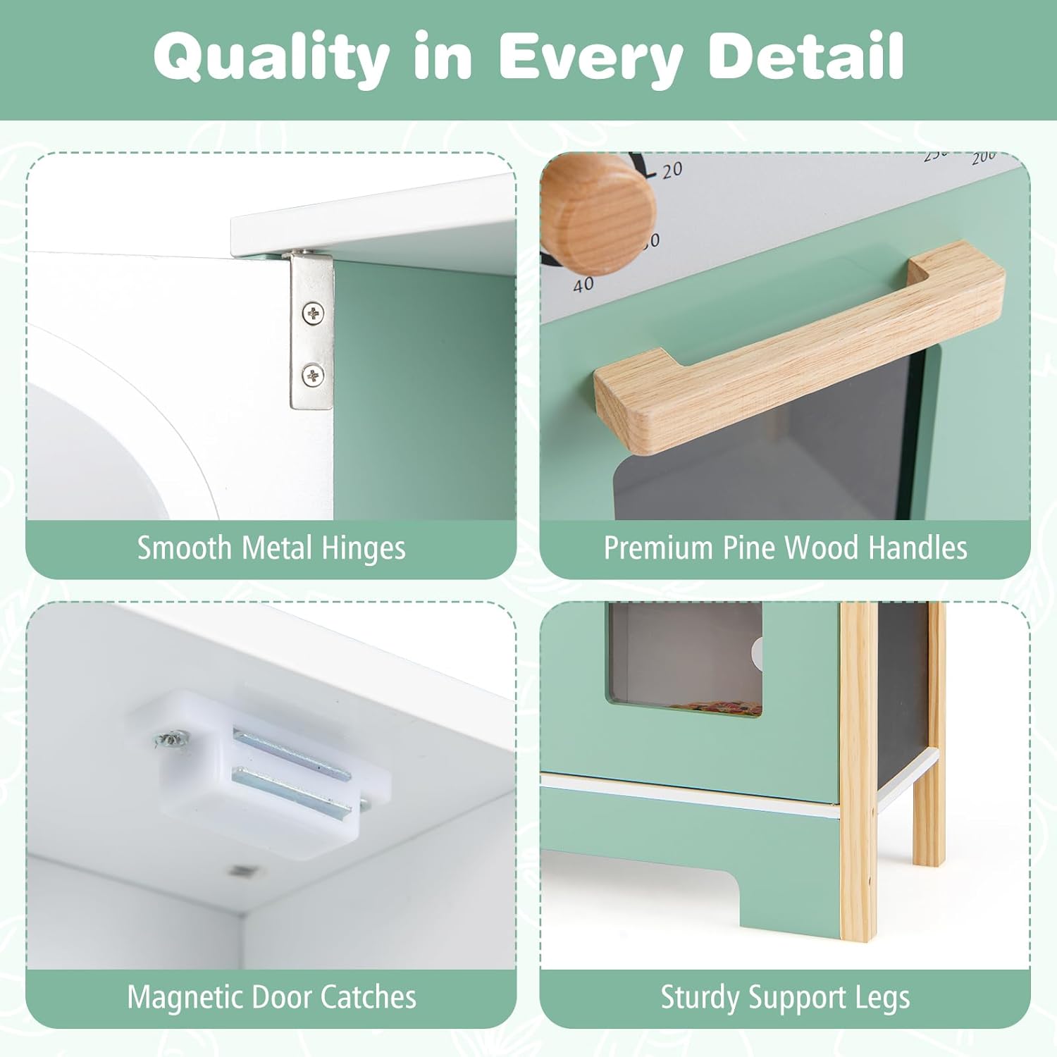 Costzon Kids Play Kitchen, Wooden Toy Kitchen w/Microwave, Water Sink, Oven, Stoves & Cookware Accessories, Pretend Kitchen Playset with Storage for Toddlers, Gift for Boys and Girls Aged 3+