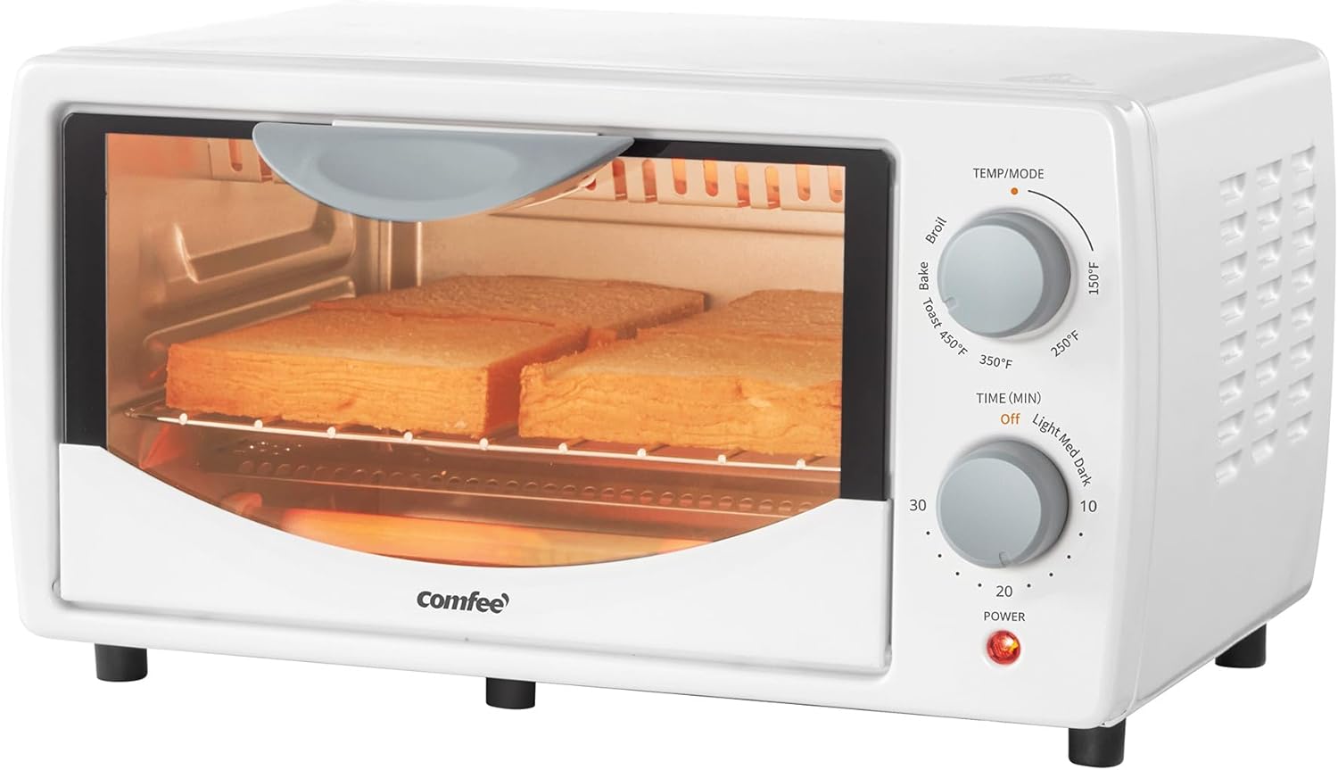 COMFEE Microwave with 11 Power Levels, 700W & Toaster Oven Combo with 3 Cooking Modes, 950W, White