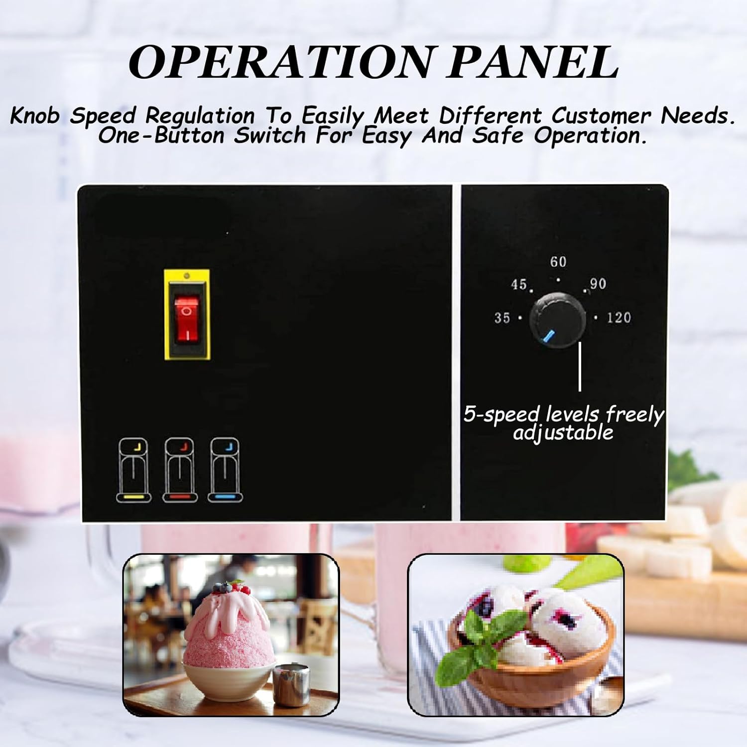 3200r/min Countertop Yogurt Blending Machine, Yogurt Blending Machine with Three Different Sized Cup Sleeves,220V