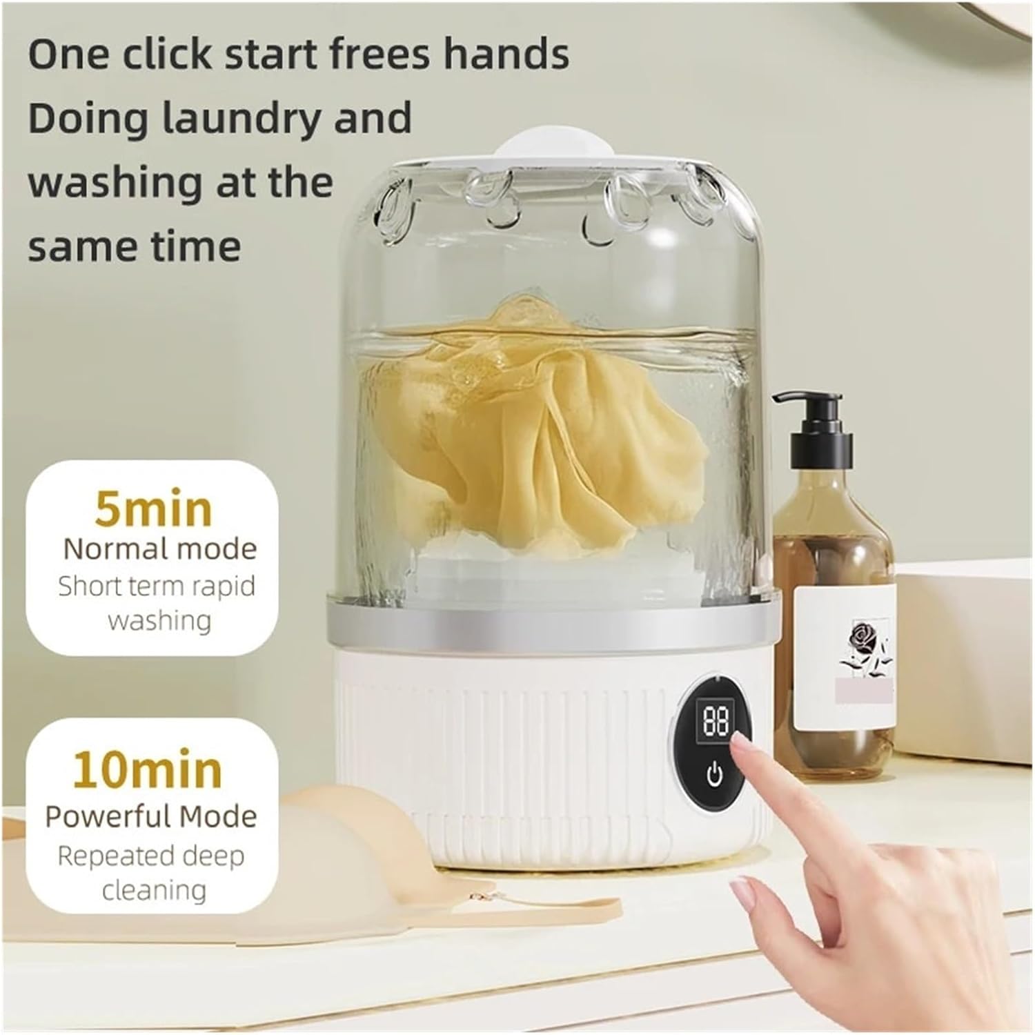 Portable Washer, Wireless Washing Machine Portable Underwear Cleaner Socks Washing Machine Dehydratable Laundry Bucket,for Apartments, Homes, and Dorms