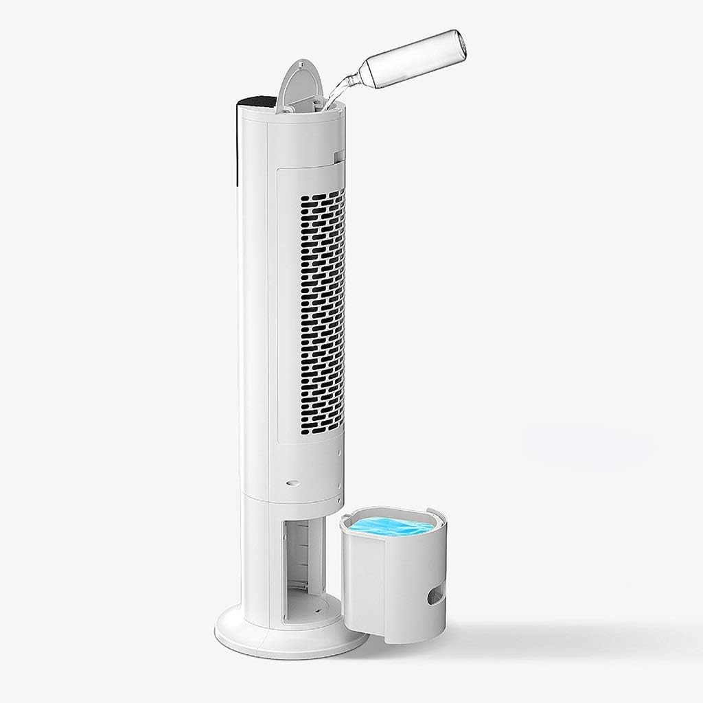 Portable Air Conditioner Fan Tower Portable Airconditoner Conditioner 3 Fan Speed Whit Remote Control Air Coolers Unit Quiet Humidifier Misting Fan, for Home Office Bedroom (Color : Gold) (White)