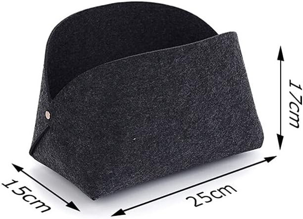 INLIMA Appliance Shelf for Kitchen Nordic Felt Storage Basket Convenient Folding Hallway Entrance key Small Storage Box Office Desk Home Supplies Organizer (Color : Black, Size : X-Small)
