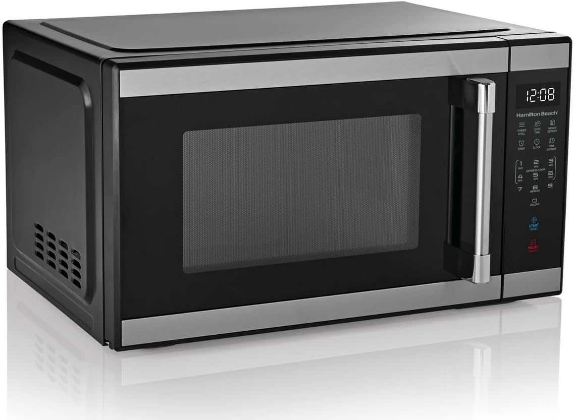 Hamiilton 1.1 Cu ft Countertop Microwave Oven in Stainless Steel, Sensor Cook