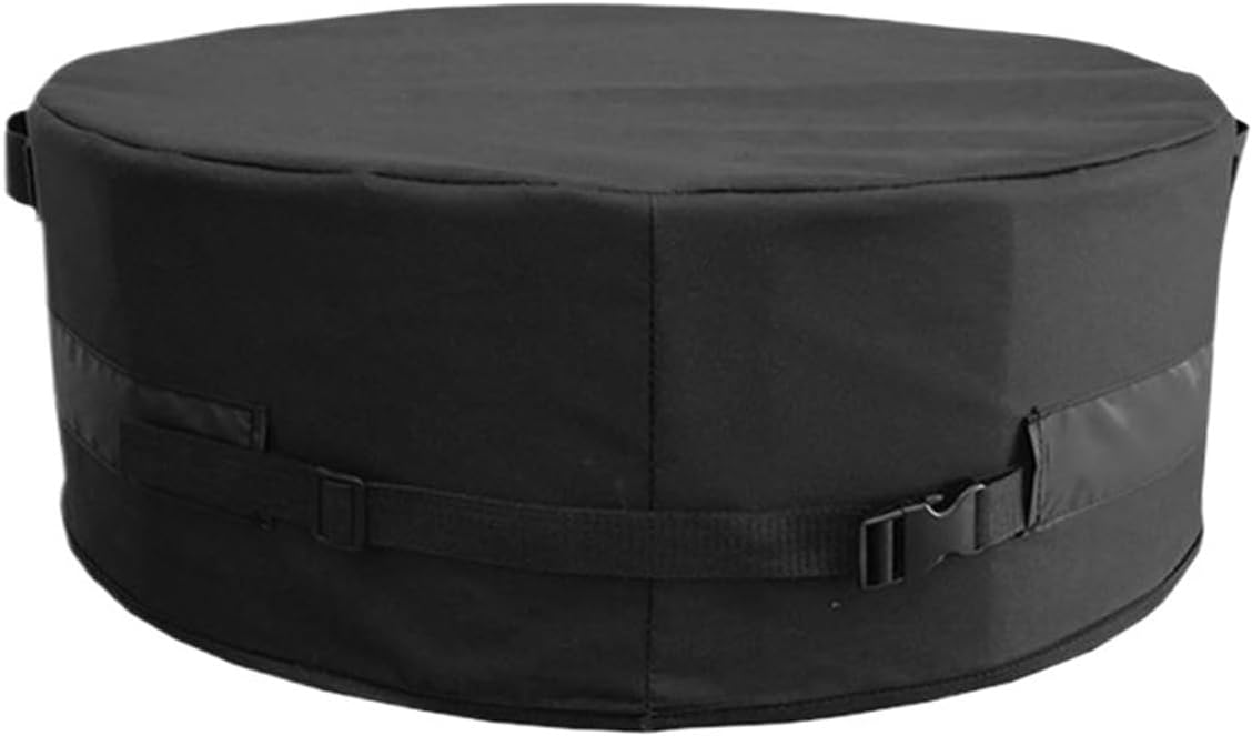 Outdoor Fire Pit Cover Waterproof Patio Fireplace Cover 600D Oxford Cloth Adjustable Buckle Heavy Duty for Patio Fireplaces(51 x 8inch)