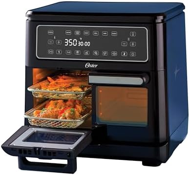 Oster 11-Quart Dual Air Fryer Oven with 2 Cooking Zones, Large Capacity Air Fryer with 6 Cooking Functions & 2 Baskets