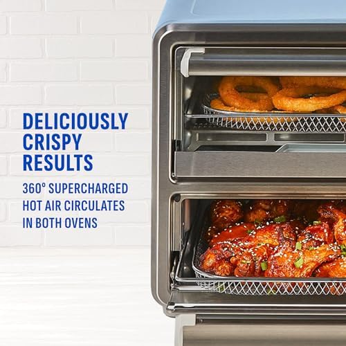 PowerXL SmartSynx Dual Door Air Fryer Oven, Cook Different Food at the Same Time, 10 Cooking Functions including Bake, Broil, Toast, Roast & More, Great for Family Meals, Stainless Steel