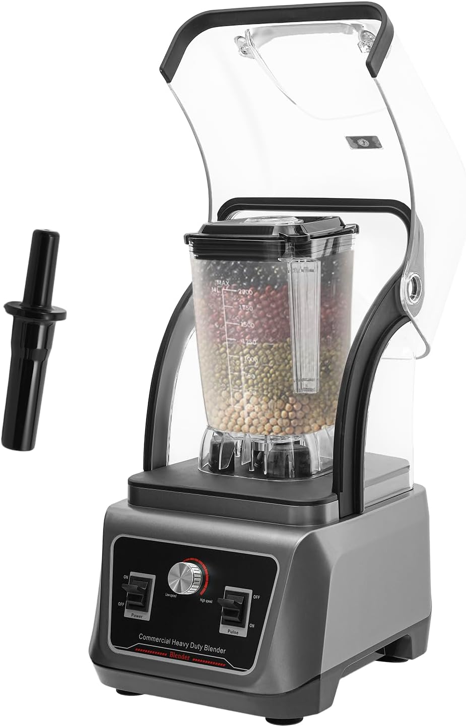 PERFERATE Commercial Blender with Soundproof Shield 2200W Professional Grade Blender 67.6Oz Heavy Duty Blenders with Strong Power and Quiet for Restaurant, Smoothie, Ice Crush, Shake