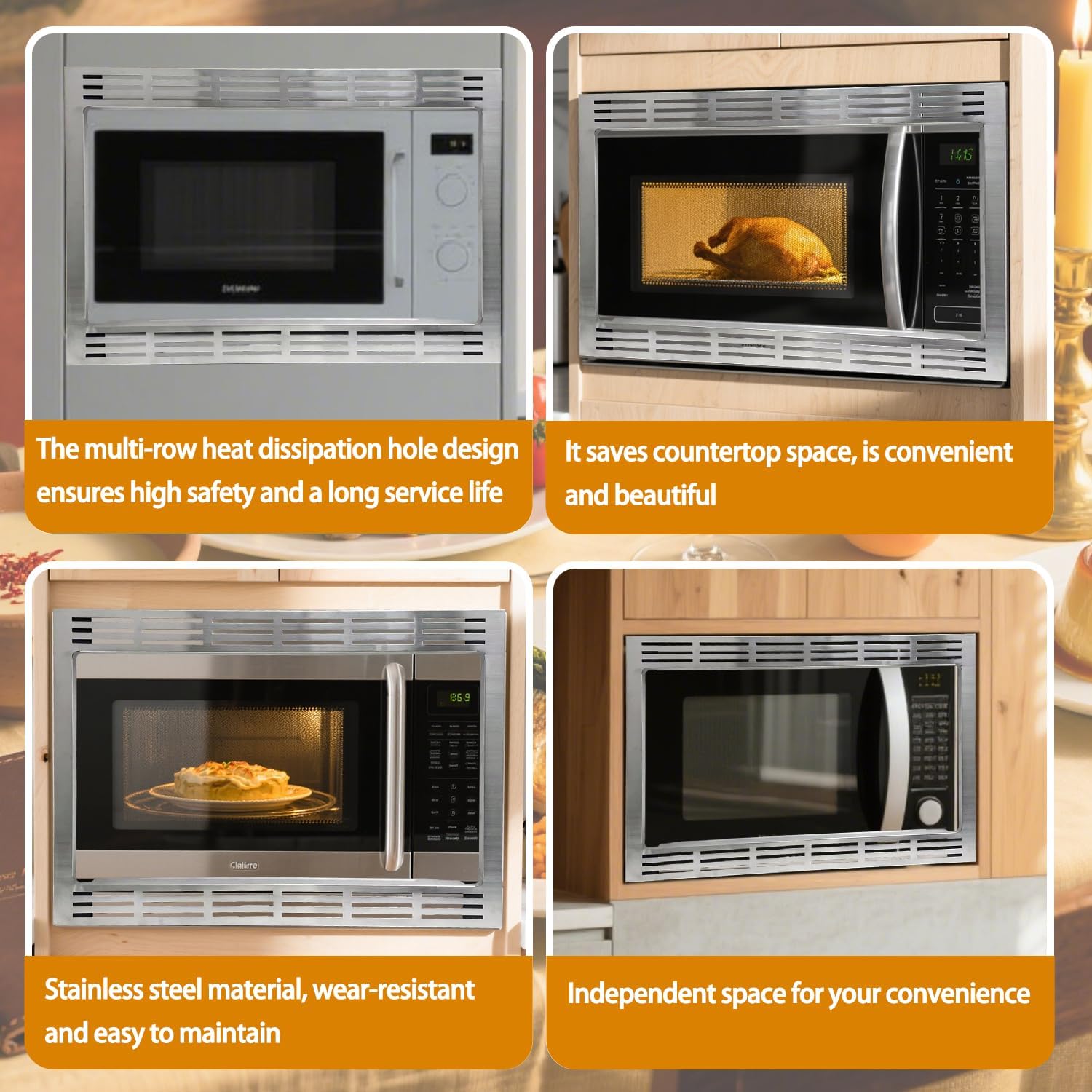 NN-TK922SS 27-inch Trim Kit for 2.2 cu ft Microwave Ovens Compatible with Panasonic, 27 inch, Stainless Steel