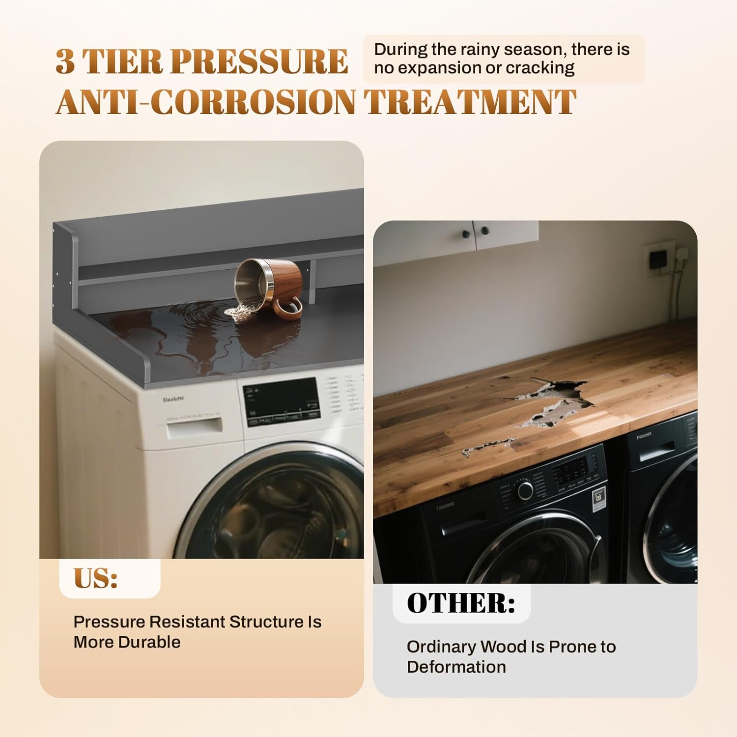 GCCSJ 2-Tier Washer Dryer Countertop, 54