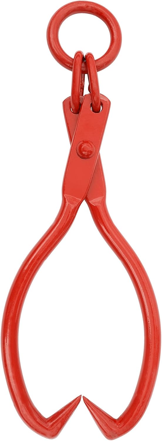 Skidding Tongs 32-inch Log Grabber with Ring for Connecting with Chain Logging Tools for Forestry, Timber, and Firewood by Earth Worth (Red)