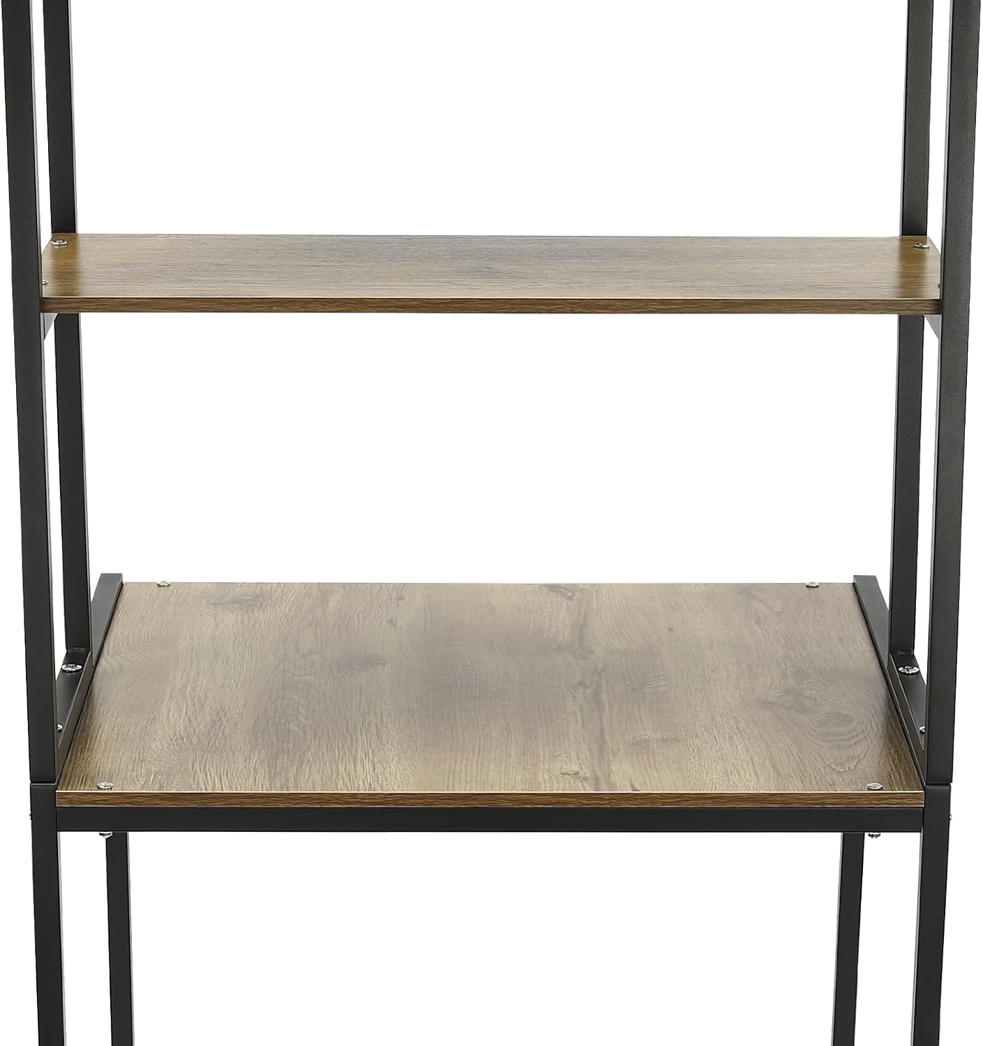 Over Washer Dryer Standing Rack Stand with Adjustable Rubber Feet, Hanging Towels Organizer Laundry Products Storage Shelf for Bathroom Laundry Room Space Saver (Black+Oak)