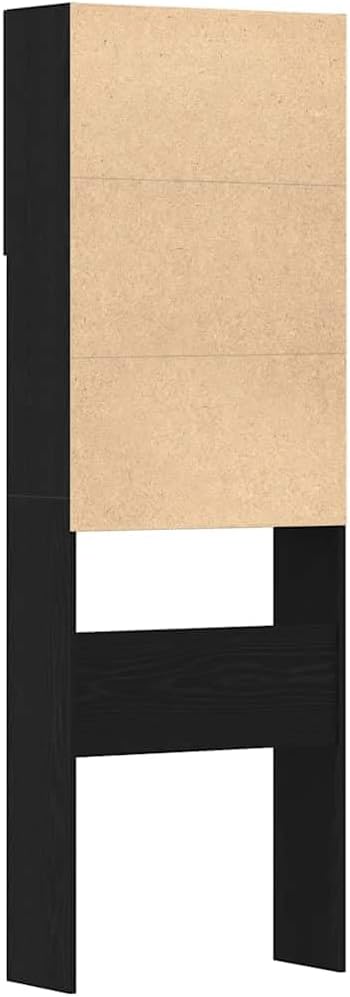 Washing Machine Cabinet Black Oak 25.2x9.4x74.8 Engineered Wood,Household Appliance Accessories,Laundry Appliance Accessories,Washer & Dryer Accessories,859128