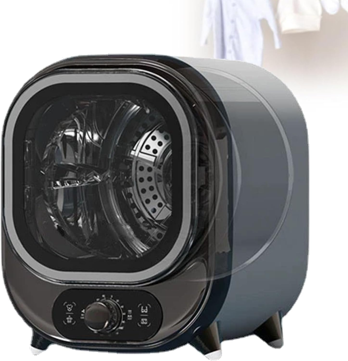 Small Tumble Dryer, Portable Condenser Tumble Dryer, 5kg Vented Tumble Dryer, for Counter Top or Wall Mounted Use, Compact Spin Dryer, 0.8kg Load Capacity Blue