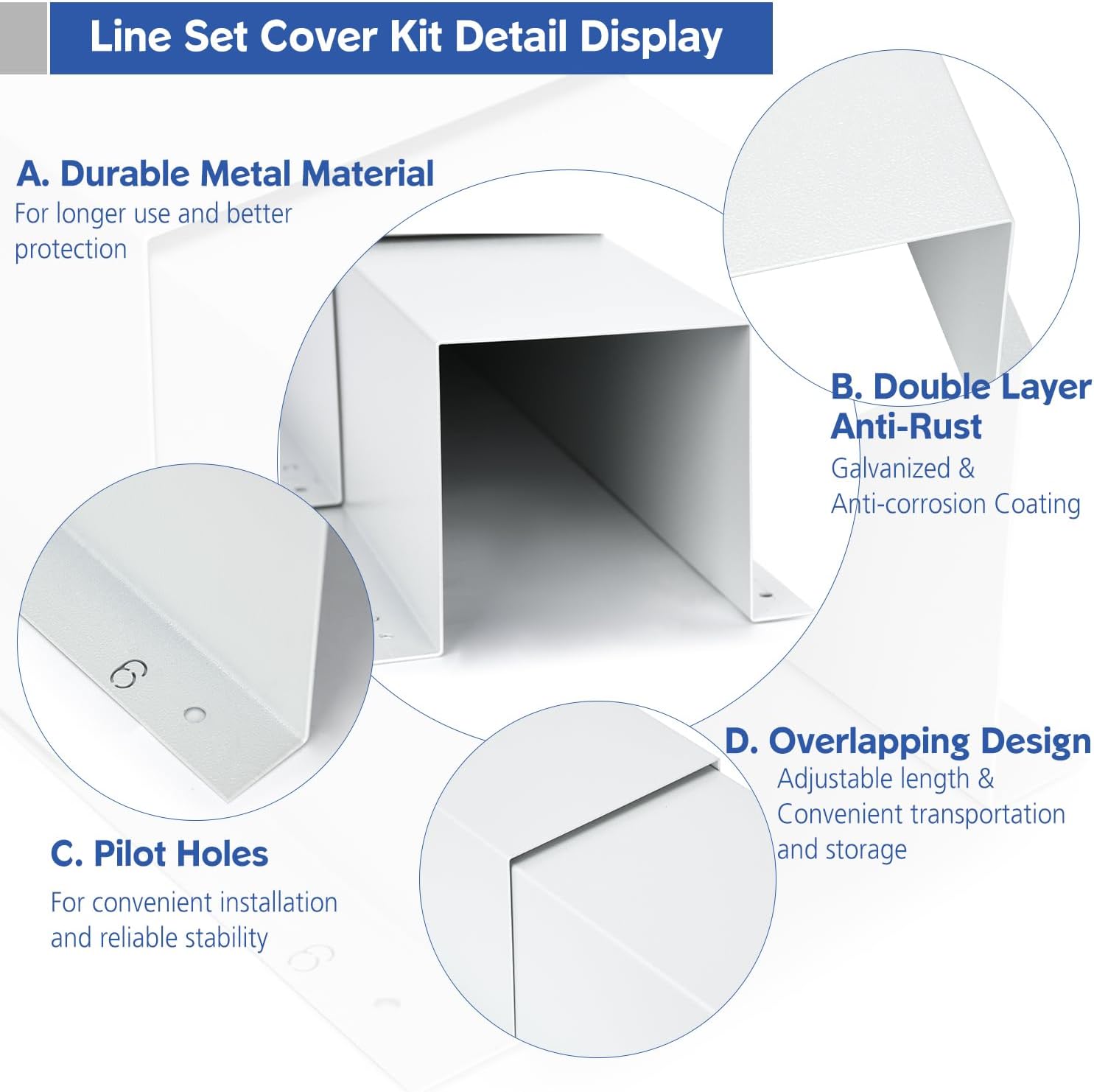 TOPOWN Metal HVAC Lines Cover for Central Air Conditioner 6x4