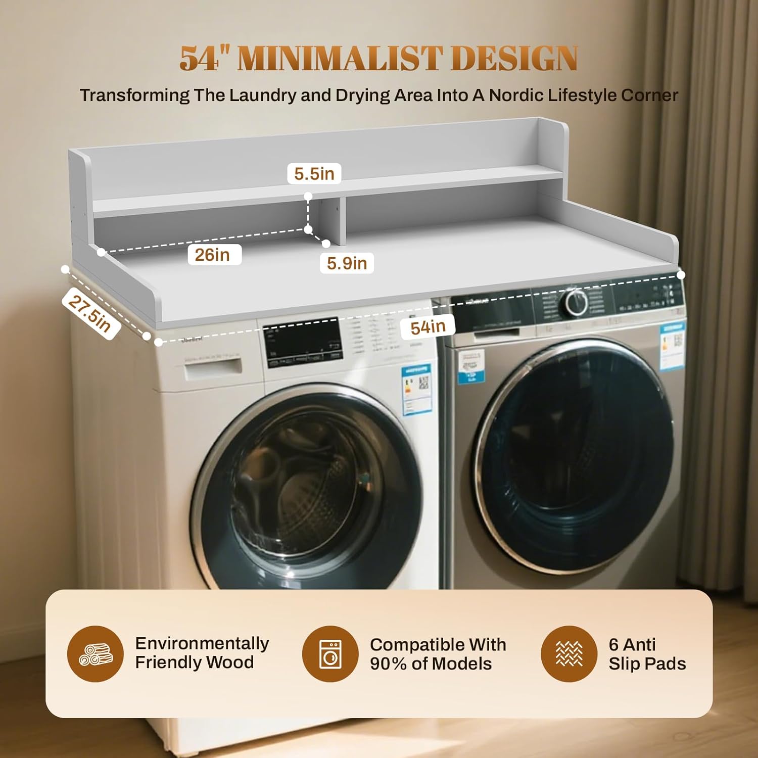 GCCSJ 2-Tier Washer Dryer Countertop, 54