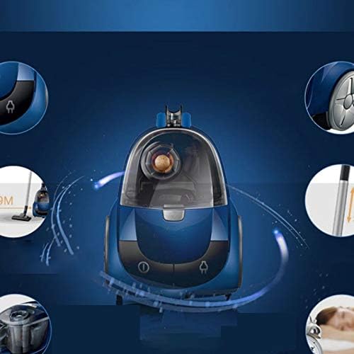 Vacuum Cleaners 1400W Low Noise Horizontal Vacuum Cleaner,for Home Hard Floor Carpet Lightweight Power Strong Suction Powered Corded Canister Vacuum Cleaner, Sky Blue.
