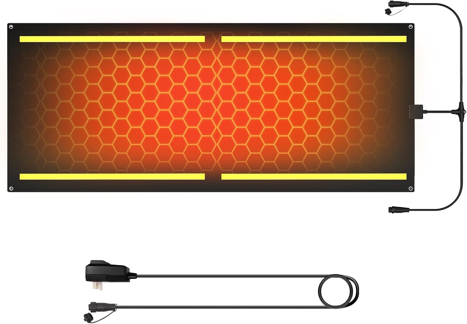 Updated Snow Melting Mats-3rd Gen Graphene-free - harmless Heated Outdoor Snow Melting Mats for Walkways, Stairway IP68 Waterproof & Anti-Slip Surface for Driveways,Roofs,UL Certified Plug (20” x 60