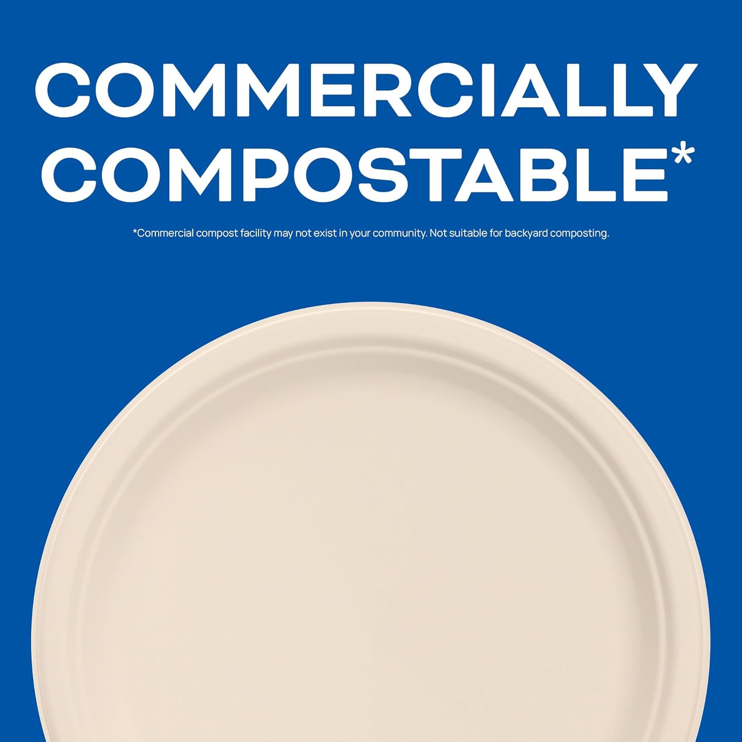 Dart 10FBRP1 10.2 in. Diameter ProPlanet Seal Compostable Fiber Dinnerware Plate - Natural (500/Carton)