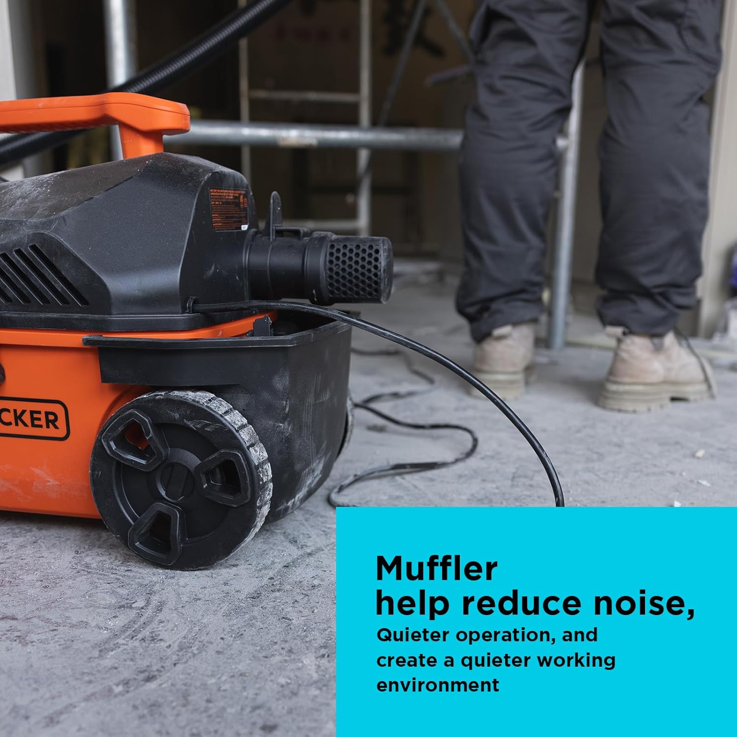 BLACK+DECKER 4 Gallon 5.0 Peak HP Wet Dry Vac,Portable Shop Vacuum Wet and Dry with Powerful Suction, Quiet Muffler, 24 ft Cleaning Reach, On-Board Storage and Complete Accessory Set, BDXV18905P-4