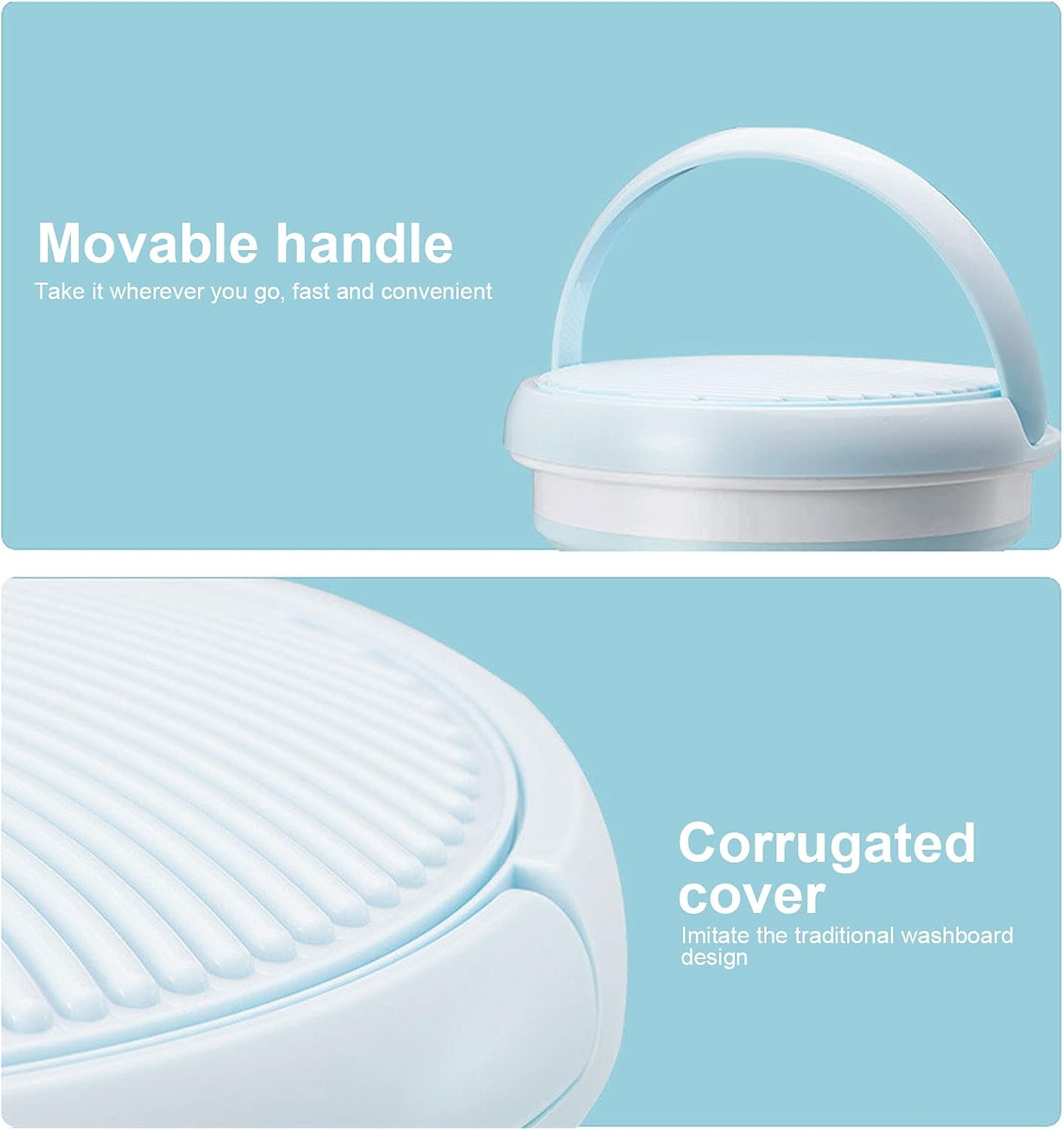 Mini Portable Washer, 7L Large Capacity Quick Cleaning Automatic Shutdown Small Foldable Washing Machine, Energy Saving Mini Folding Washing Laundry for Clothes Underwear Ties T‑Shirts(US)