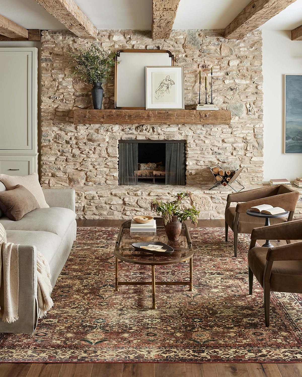 Loloi Magnolia Home by Joanna Gaines Banks Collection BAN-04 Brick/Ivory 2'-6