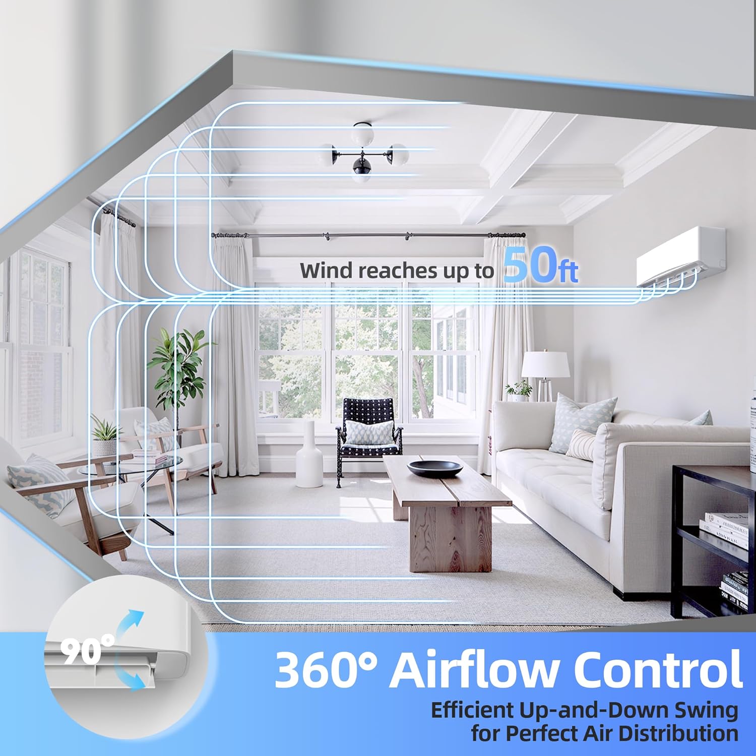 Manastin 12000BTU Mini Split Air Conditioner& Heater, 17 SEER2 115V Mini Spilt AC with Inverter Compressor, Covers Up to 750 Sq. Ft, Complete Installation Kit Included