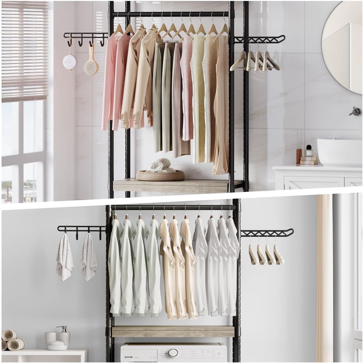 GAOMON Over Washer and Dryer Shelves - 30 Inch Laundry Room Organization Countertop Shelf, Heavy-Duty 5-Tier Storage Rack with Adjustable Height (100lb/Shelf) for Laundry Room, Balcony, Gray