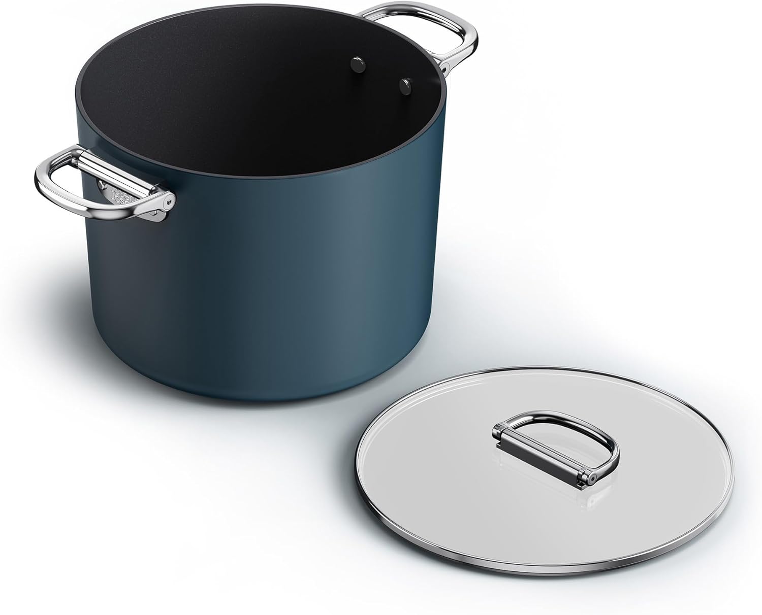 Joseph Joseph Space 8.5qt Nonstick Stock Pot with Lid & Folding Handles, Ceramic Coating, Induction & Oven Safe