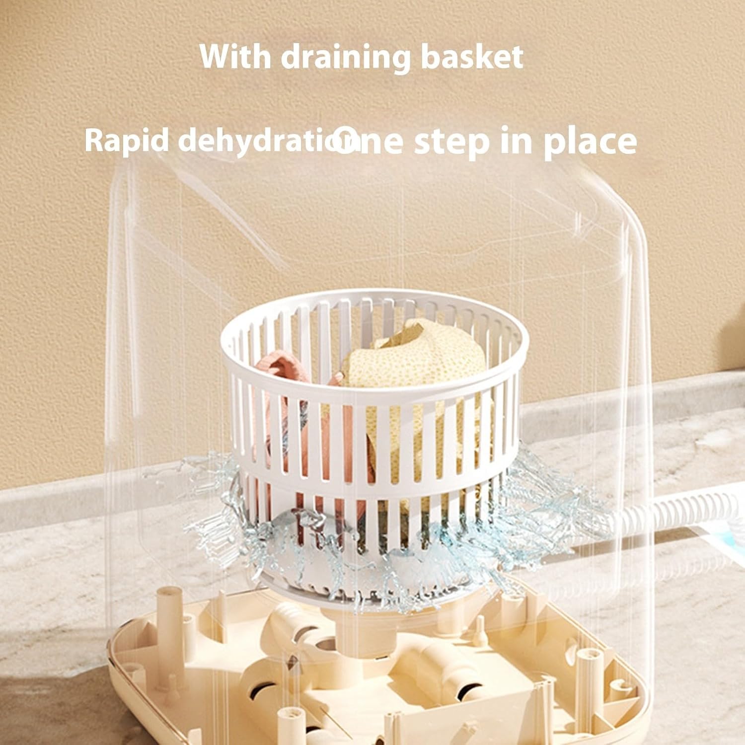 Cordless Washing Machine With Automatic Drain Basket For Underwear And Baby Clothes 13L Capacity Laundry Device Washer