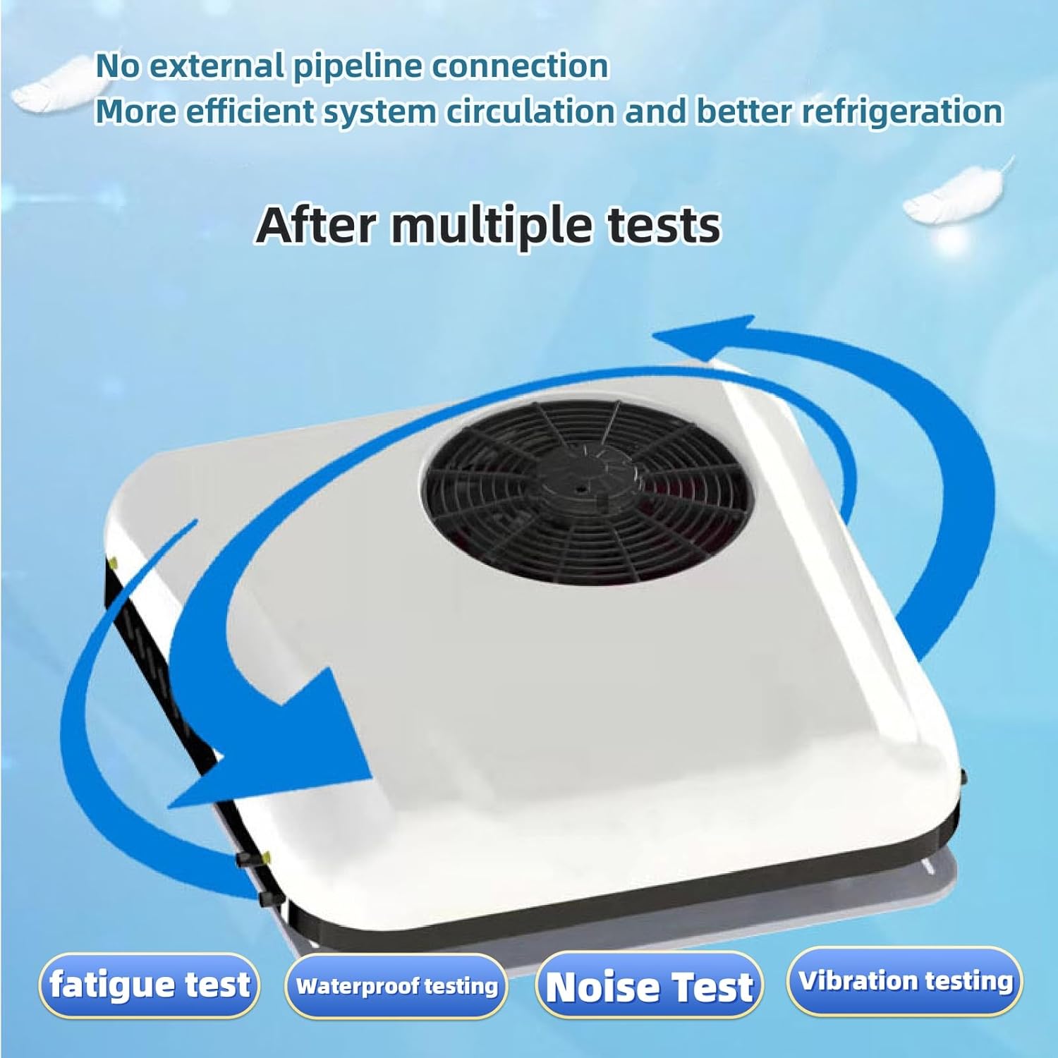 12V roof air conditioner rv ac unit cooling/heating 2-in-1 silent ultra-thin air conditioner for camping vehicles, school buses, buses, trailers, RVs, vans, trucks, etc (12, Volts (DC))