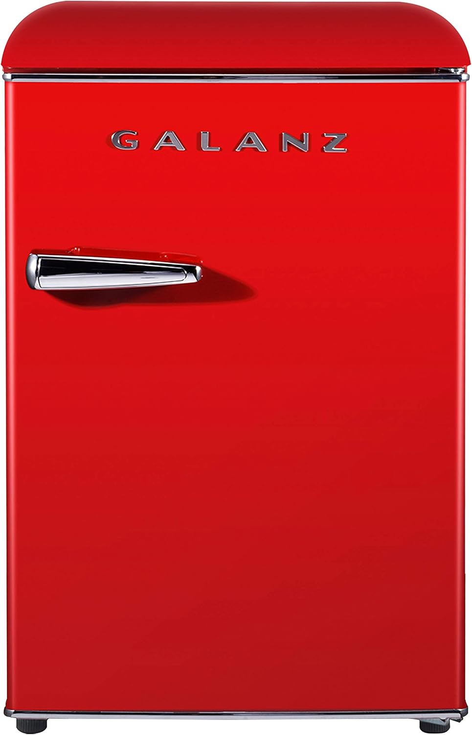 Galanz GLR25MRDR10 Retro Compact Refrigerator, Mini Fridge with Single Doors, Adjustable Mechanical Thermostat with Chiller, Red, 2.5 Cu Ft & GLCMKZ07RDR07 Retro Countertop Microwave Oven