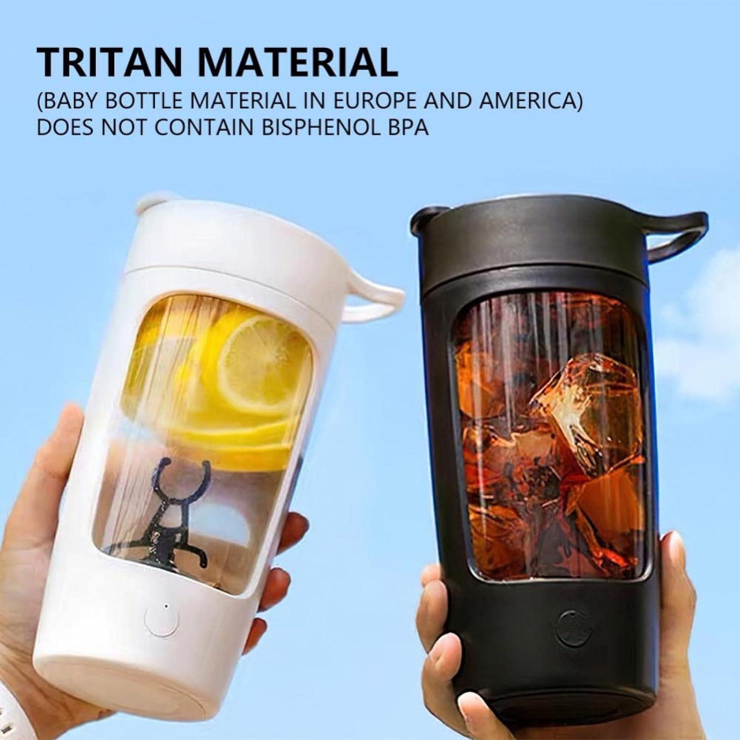 JZRH New Automatic Blending Cup Fully Automatic Blending Cup Portable Blender Rechargeable Blending Cup White