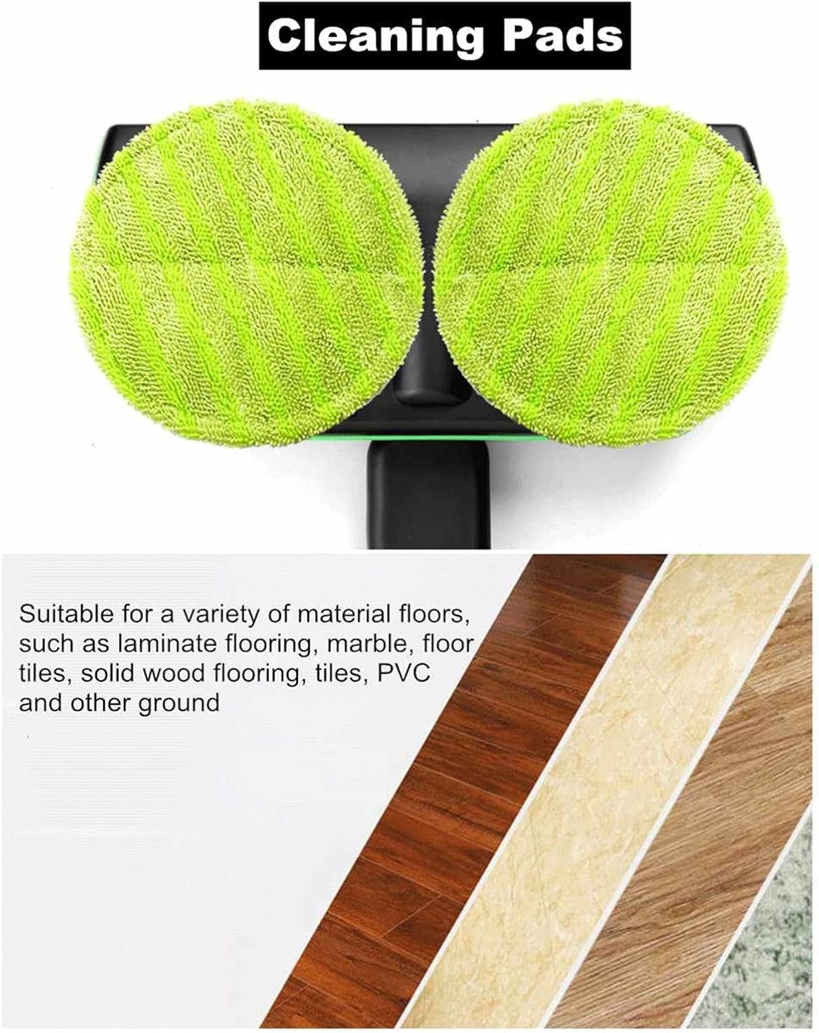 dsfgybj Cordless Rechargeable Handheld Steam Mop Cleaner - Electric Wireless Floor Wiper with Rotating Scrubber for Easy Floor Cleaning