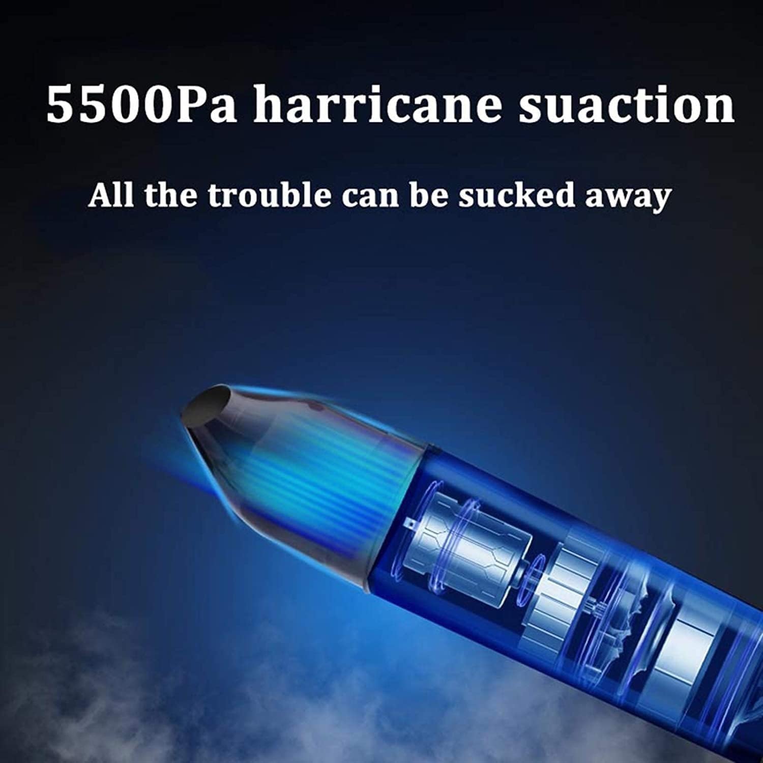 Handheld Vacuum Cordless, Handheld Vacuumwith Rechargeable, Portable High-Power Cyclone Dust Collector Wet and Dry Vacuum Cleaner Suitable for Cleaning Household Pet Fur Cars