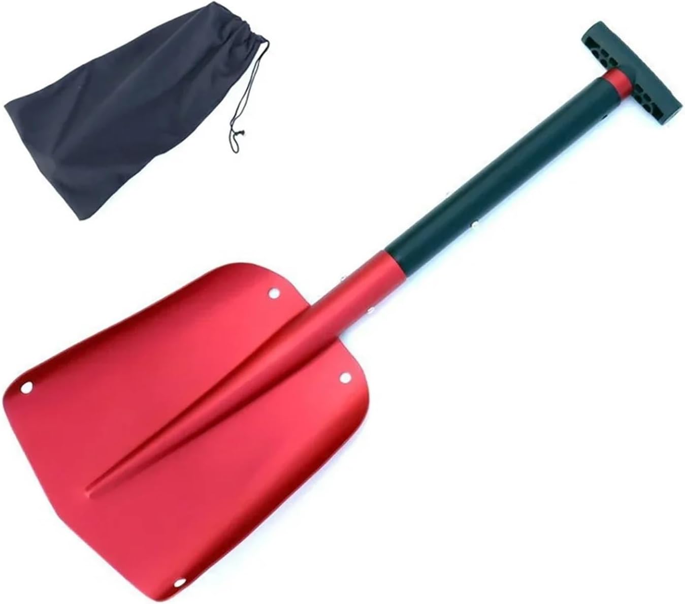Retractable Outdoor Snow Shovel Aluminum Alloy Ice Shovel Winter Snow Remover Tool Camping Garden Folding Shovel Survival Tools(Red with Box)