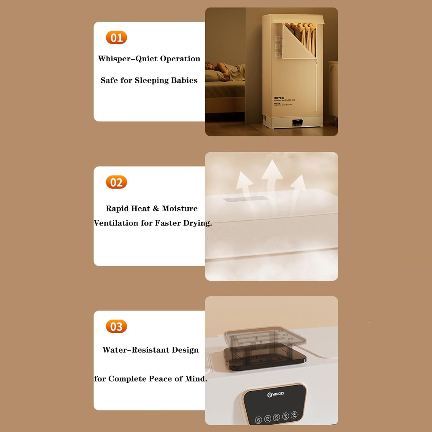 1000W Portable Clothes Dryer,Automatic Steam Iron & Hanging Garment Steamer,Fast Hot-Air Drying and Daily Wrinkle Care for Shirts/Pants,at Home or Travel Use