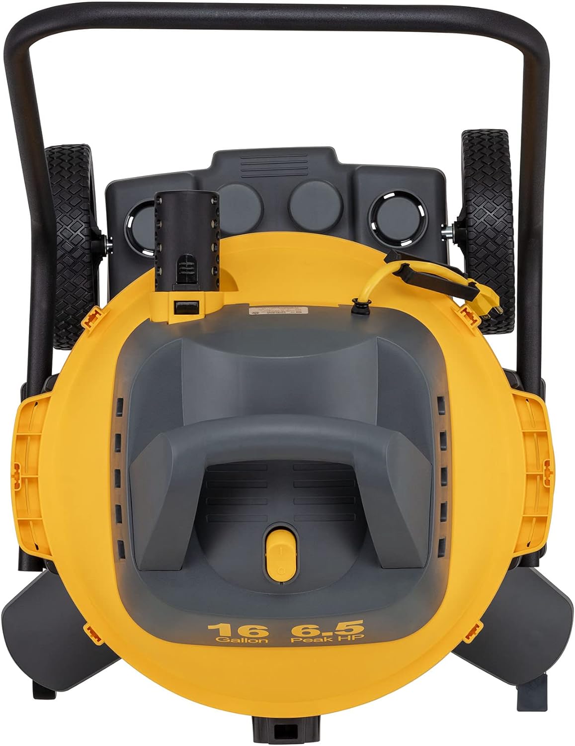 Koblenz Contractor Wet Dry Vacuum Cleaner, Stainless Steel Vacuum with Quiet Motor, 16 Gallon/6.5 HP Powerful Vacuum, Jobsite Vacuum with Pull Handle, Accessories Included, Gray+Yellow