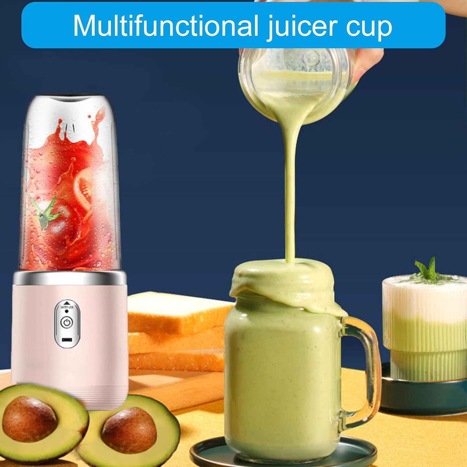 Portable Blenders Cup Juices Extractors Cup Juicing Cup Juices Making Cup Blenders Cup Suitable for Office and Travel